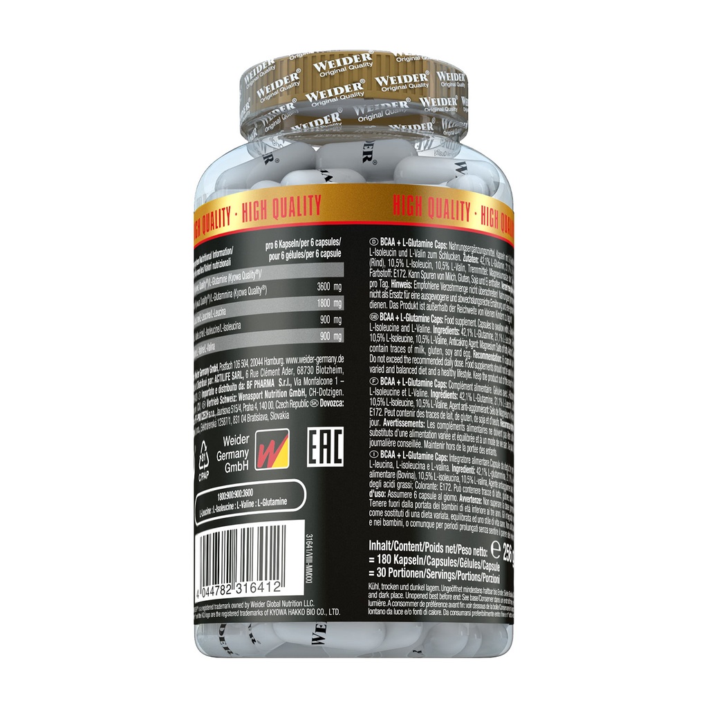 BCAA+L-Glutamine Caps 180caps Weider