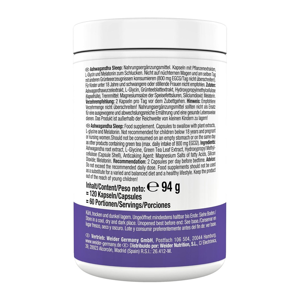 Ashwagandha Sleep 120 Caps Weider
