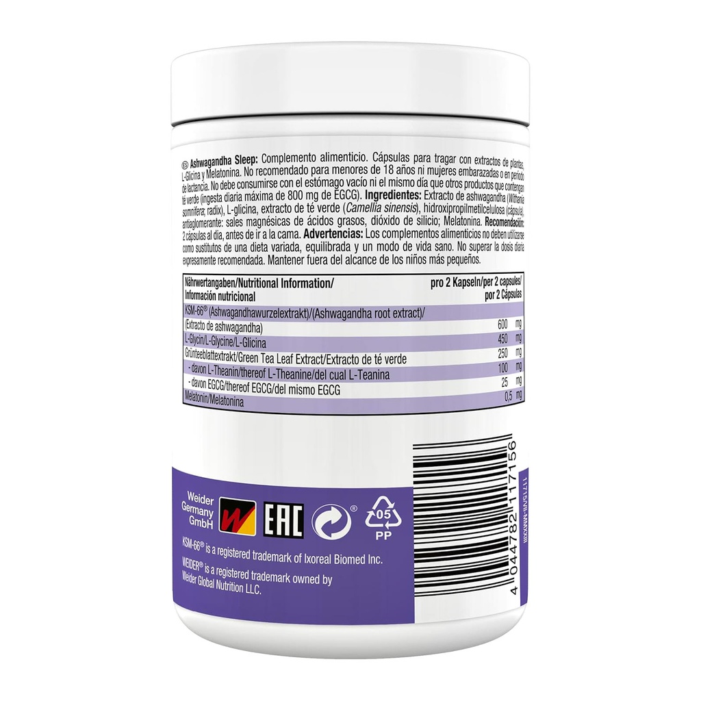 Ashwagandha Sleep 120 Caps Weider