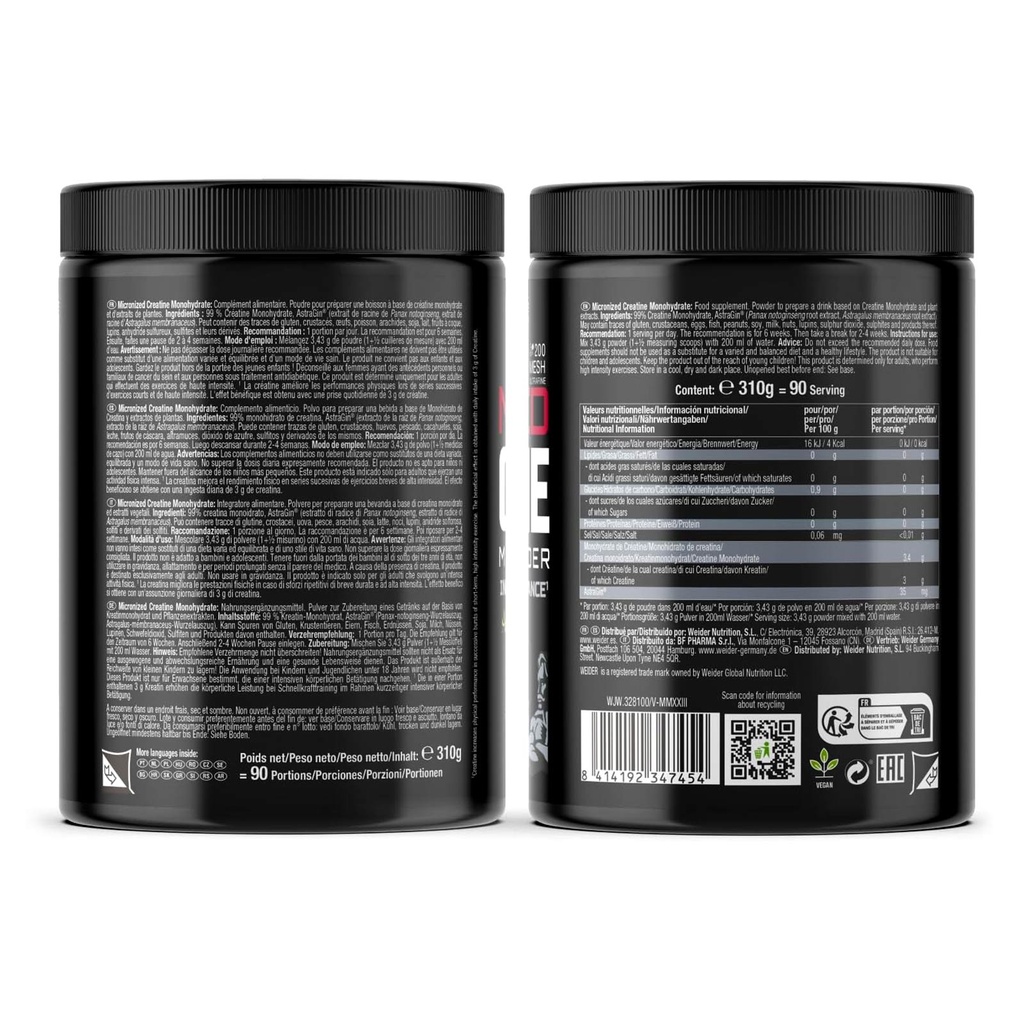 CREATINE 310G NEUTRA + ASTRAGIN Weider