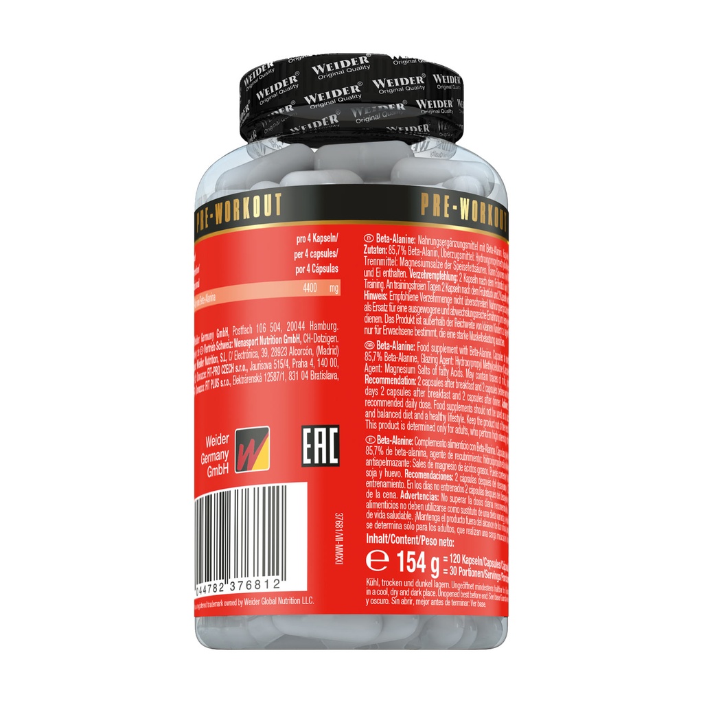 Beta Alanine 120 Capsules Weider