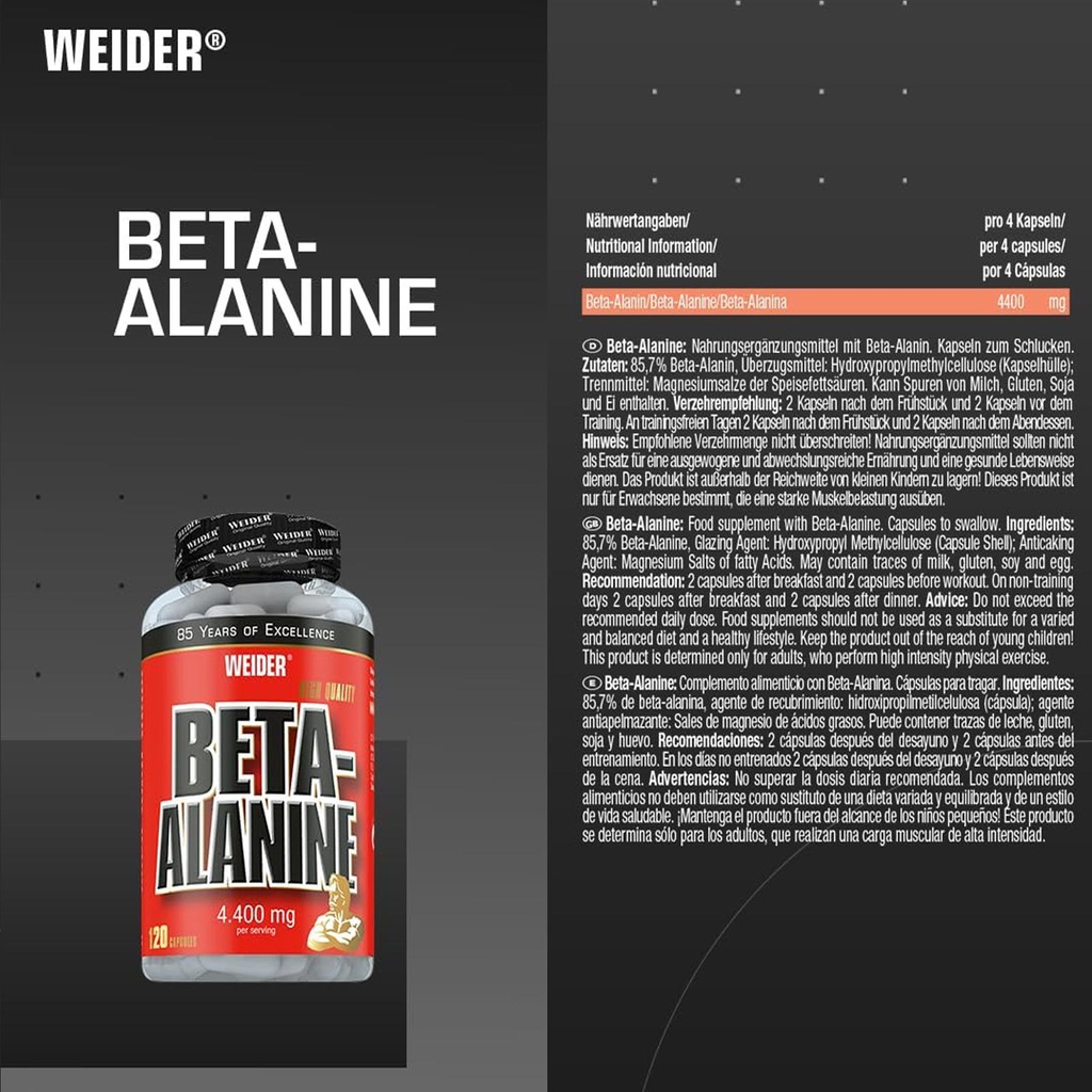 Beta Alanine 120 Capsules Weider